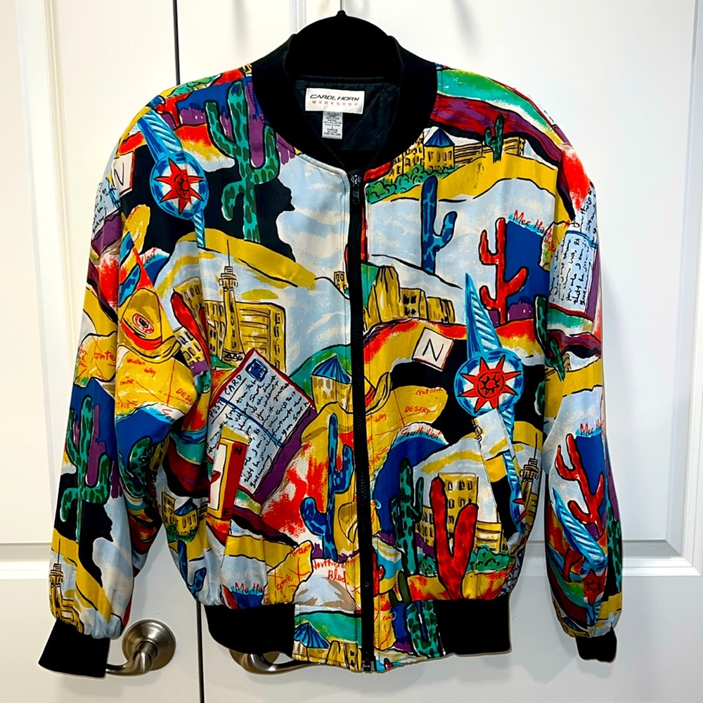 VINTAGE 80’s CAROL HORN SILK BOMBER JACKET
